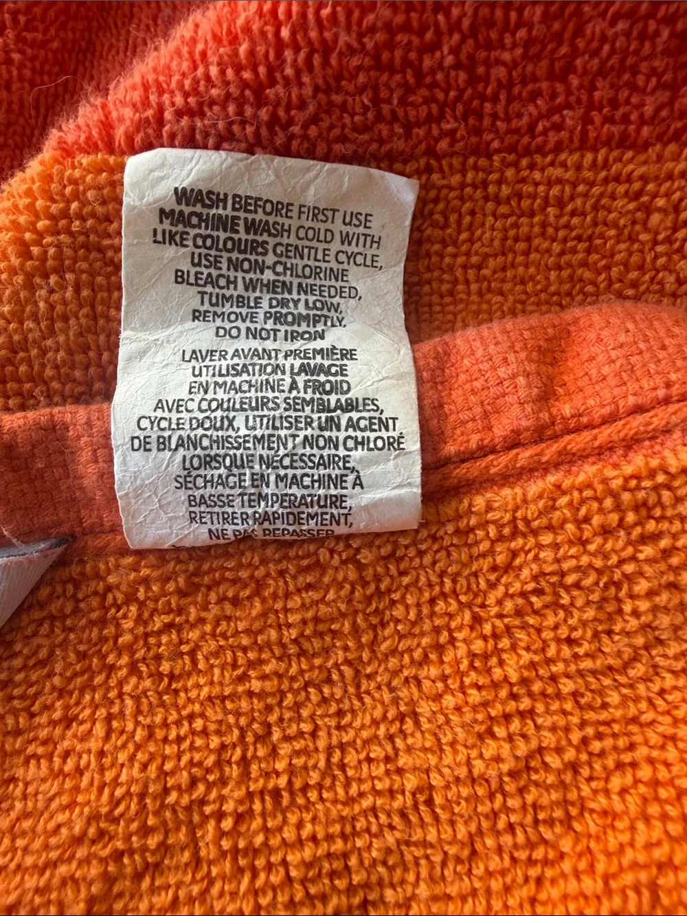 Lacoste Orange Stripe Crocodile Logo Cotton Bath Towel 30x52